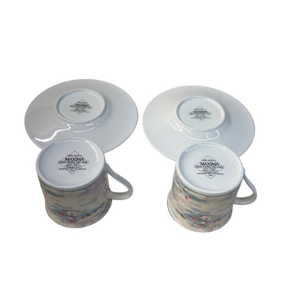 2 Mikasa Maxima Monet CAK01 Cup & Saucer Sets - Picture 4 of 8